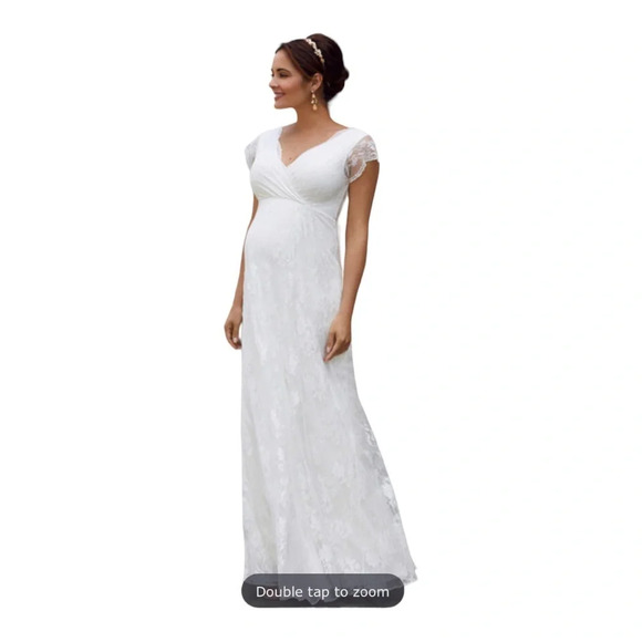 Tiffany Rose Eden Maternity Wedding Gown Ivory Dream  Lace Dress NWOT - Picture 8 of 11